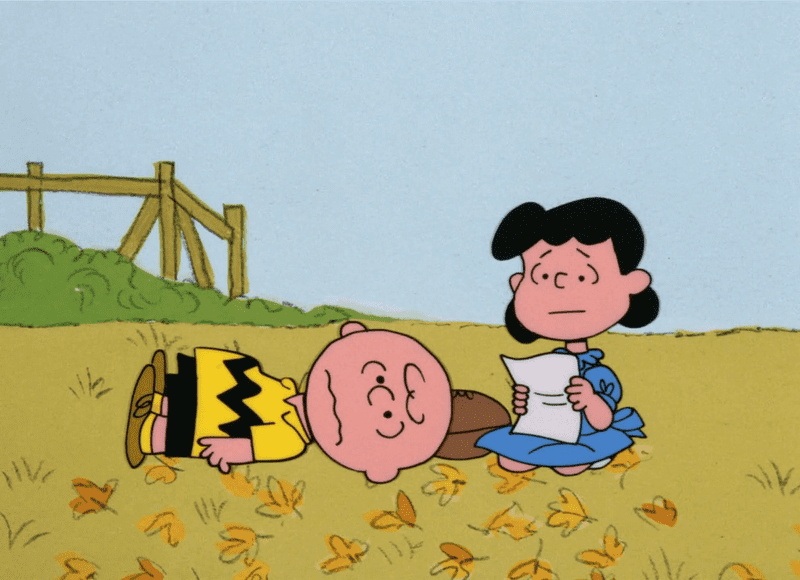 A scene from "It's the Great Pumpkin, Charlie Brown."