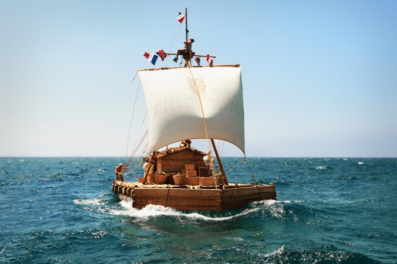 Kon-Tiki Off To Sea. A scene from "Kon-Tiki."