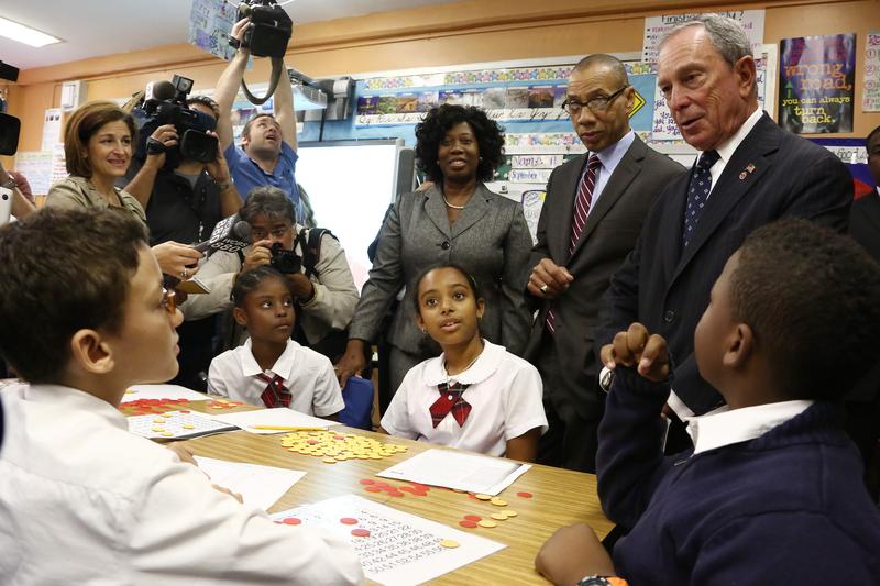 Mayor Bloomberg and Chancellor Dennis Walcott visit the TAG School for Young Scholars.