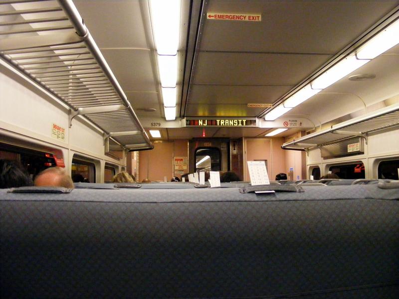 Inside NJ Transit train