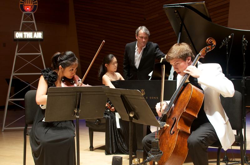 Alumni Piano Trio: Haruno Sato, violin,  Adria Ye, piano,  Austin Huntington, cello.