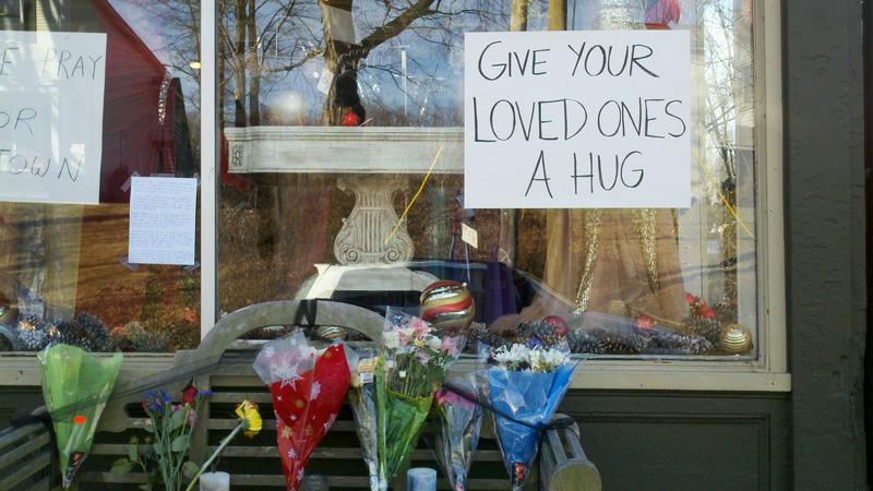 A storefront in the Sandy Hook borough of Newtown, Connecticut.