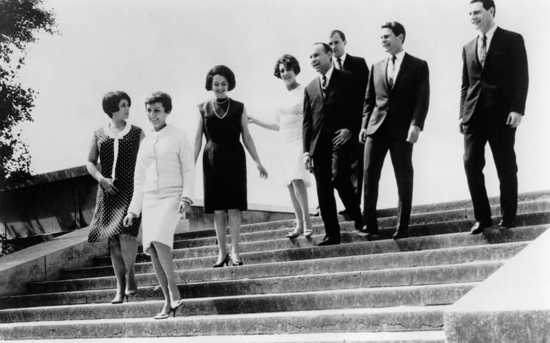 1960's portrait of the Swingle Singers (Ward Swingle is third from right)
