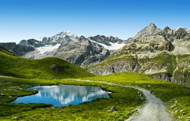 A Trail near the Matterhorn in the Swiss Alps