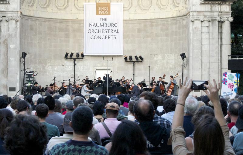 The Knights with soloist Timo Andres perform a reworking of Mozart's Piano Concerto No. 26 'Coronation' at the Naumburg Bandshell in Central Park.
