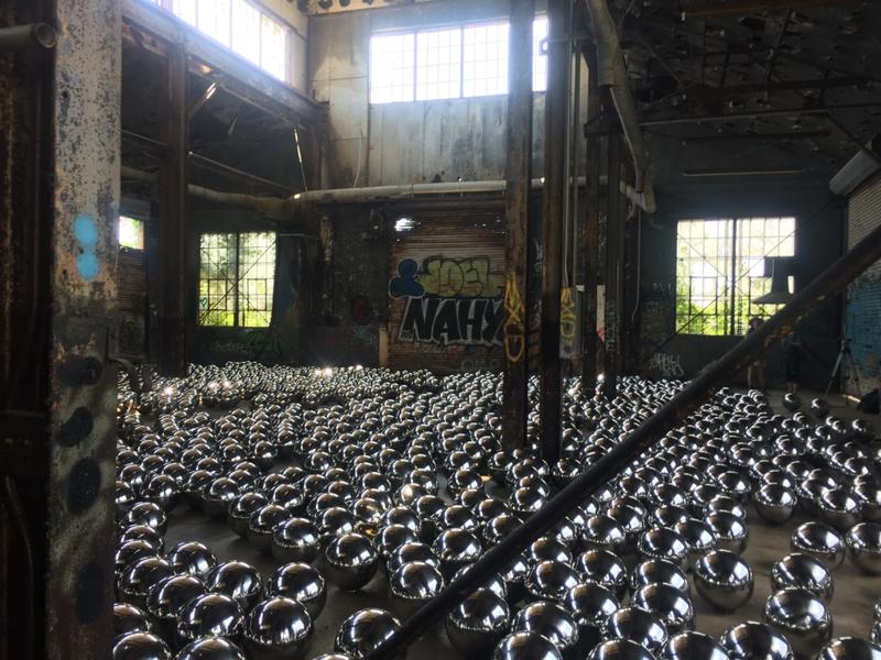 "Narcissus Garden" by Yayoi Kusama is now on view in the old army base Fort Tilden, now part of the Gateway National Recreation Area.