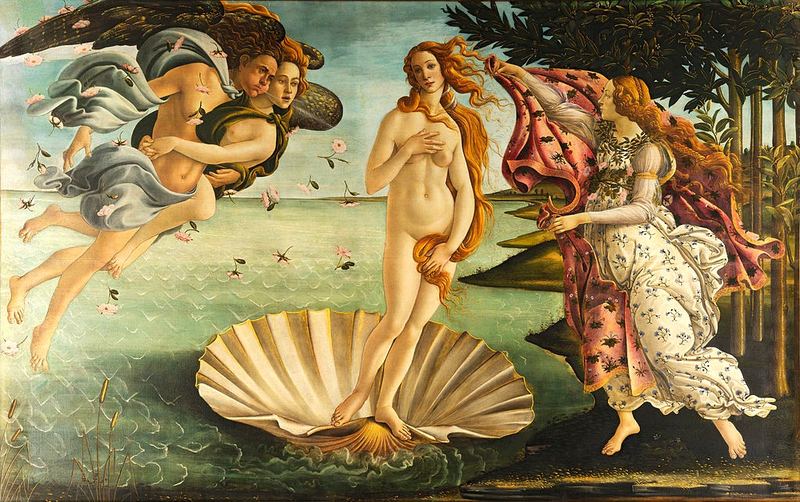 A painting of the goddess Venus, thought to be based in part on the Venus de' Medici, an ancient Greek marble sculpture of Aphrodite.