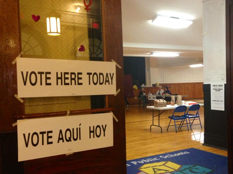 A Senate primary polling place in Hoboken, N.J. where workers estimate about 20 people cast votes. 