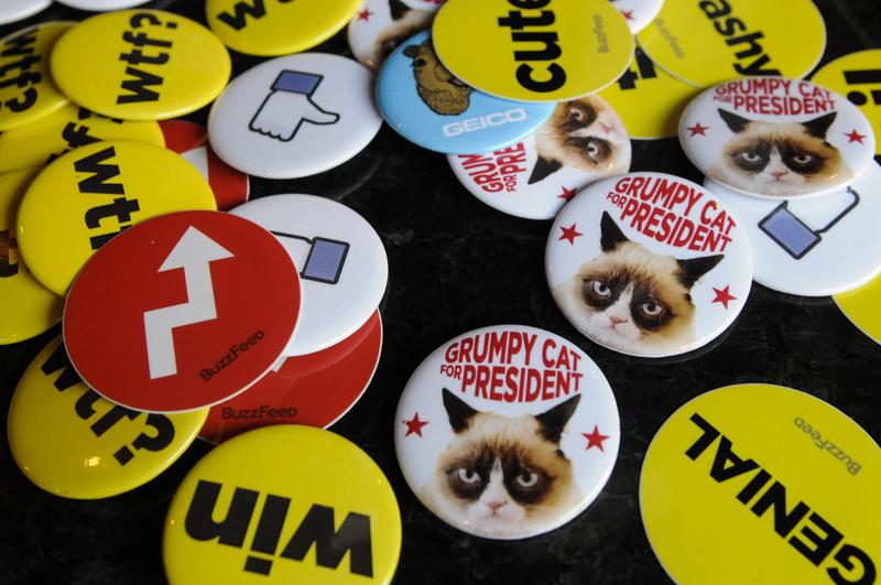 Sad Cat Meme Pins and Buttons for Sale