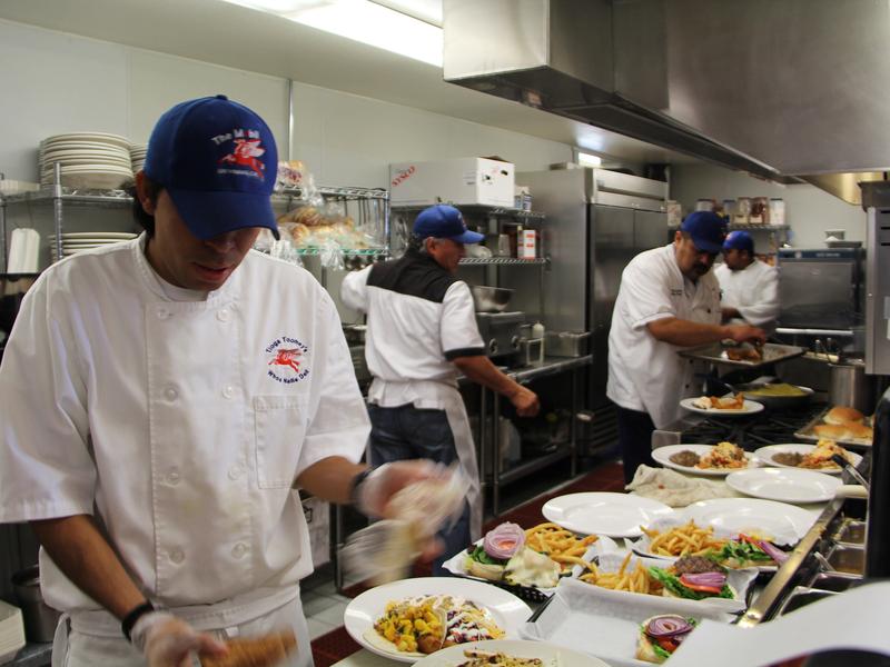 A look inside the kitchen of the Whoa Nellie Deli, in Lee Vining, Calif. The casual eatery, which operates out of a Mobil gas station, turns out everything from vegetarian chili to wild buffalo meatloaf and fish tacos.