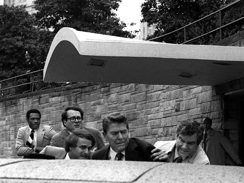 Secret service agent Jerry Parr, right, is credited with saving President Ronald Reagan's life on March 30, 1981.