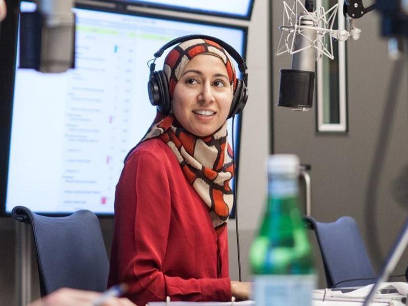 NPR reporter Asma Khalid during a live broadcast. She covered demographics and the 2016 campaign.