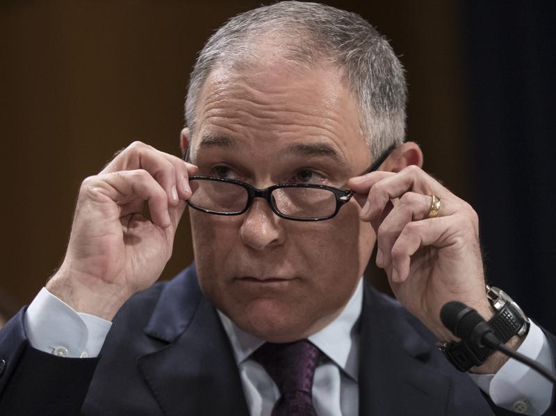 EPA Administrator nominee  Scott Pruitt testifies at his confirmation hearing on Wednesday.