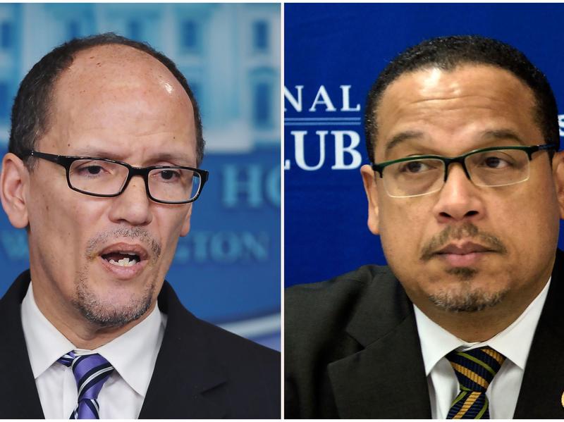 Tom Perez (left) and Keith Ellison are two front-runners for DNC chair.