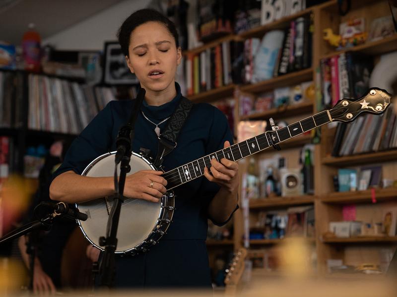 Kaia Kater performs a Tiny Desk Concert on Jan. 24, 2019 (Amr Alfiky/NPR).