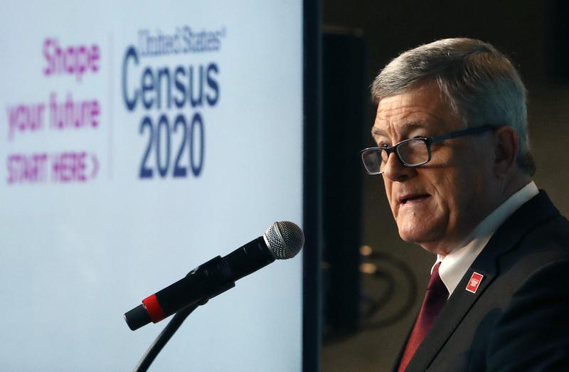 Steven Dillingham, director of the Census Bureau, speaks while unveiling the advertising outreach campaign for the 2020 Census in Washington, DC.