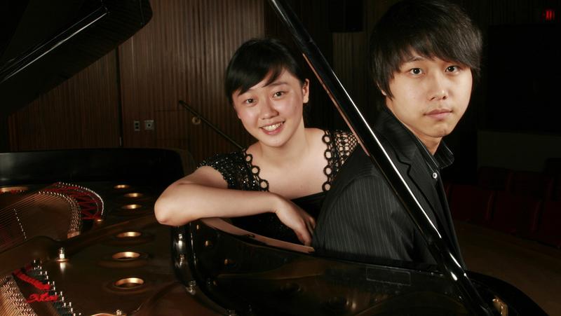 Pianists Fei-Fei Dong and Steven Lin.