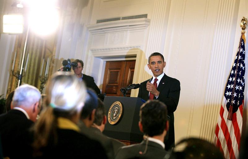 President Barack Obama speaks during a news conference the day after Republicans gained 60 seats in the House of Representatives in midterm elections, November 3, 2010.