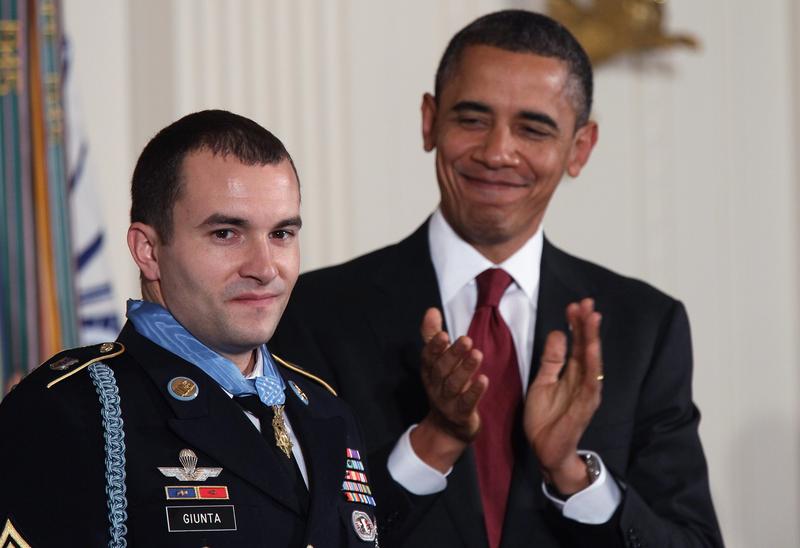 President Barack Obama awards Army Staff Sgt. Salvatore Giunta the Congressional Medal Of Honor