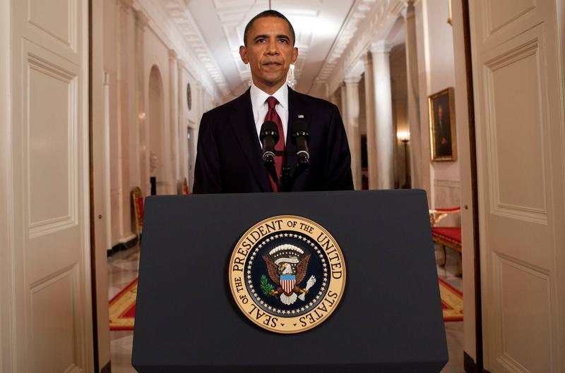 President Obama announces the death of Osama Bin Laden late Sunday night May 1, from the White House. 