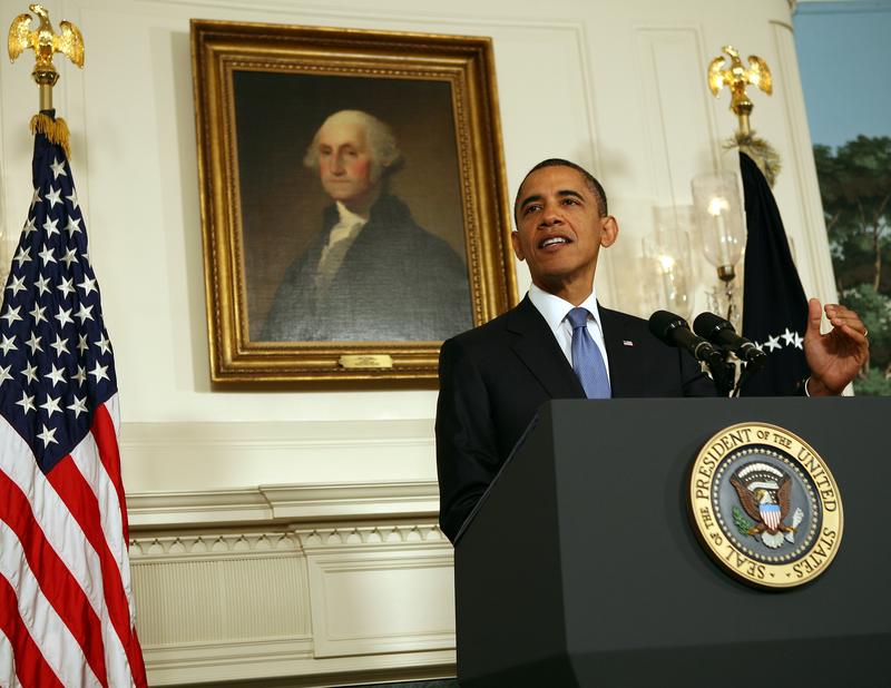 President Barack Obama makes a statement about progress with congressional leadership regarding the ongoing debt ceiling talks on July 29, 2011 at the White House.