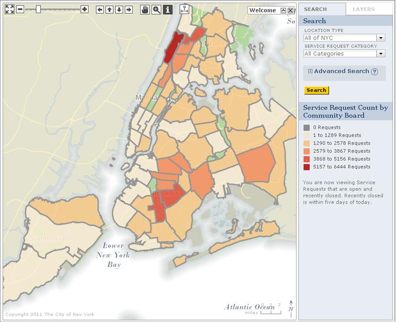 Nyc 311 Complaint Map Mapping Complaints: 311 Dials Up Its Web Presence | Wnyc News | Wnyc