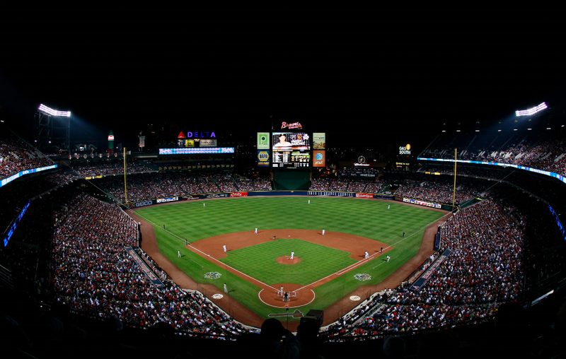 Fisheye inside Atlanta Braves Turner Field at night - MetroScenes