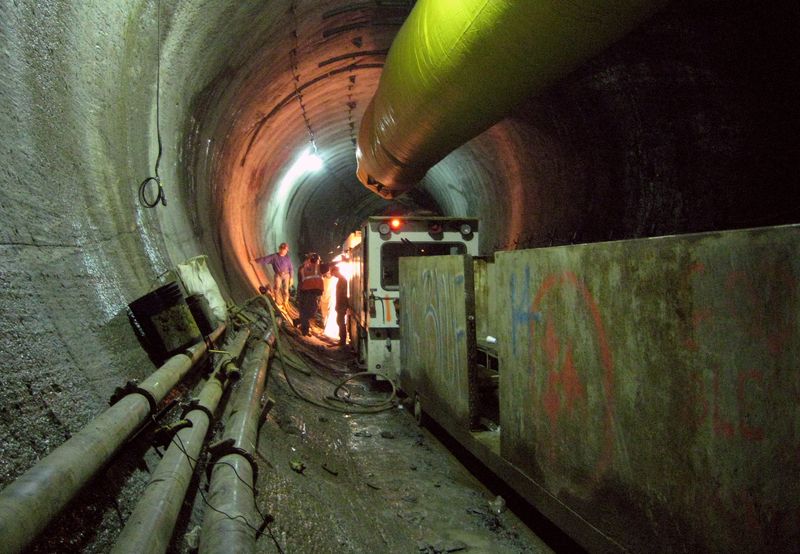 Tunnel workers, known as 'sandhogs,' helping build the 2nd Avenue subway line.