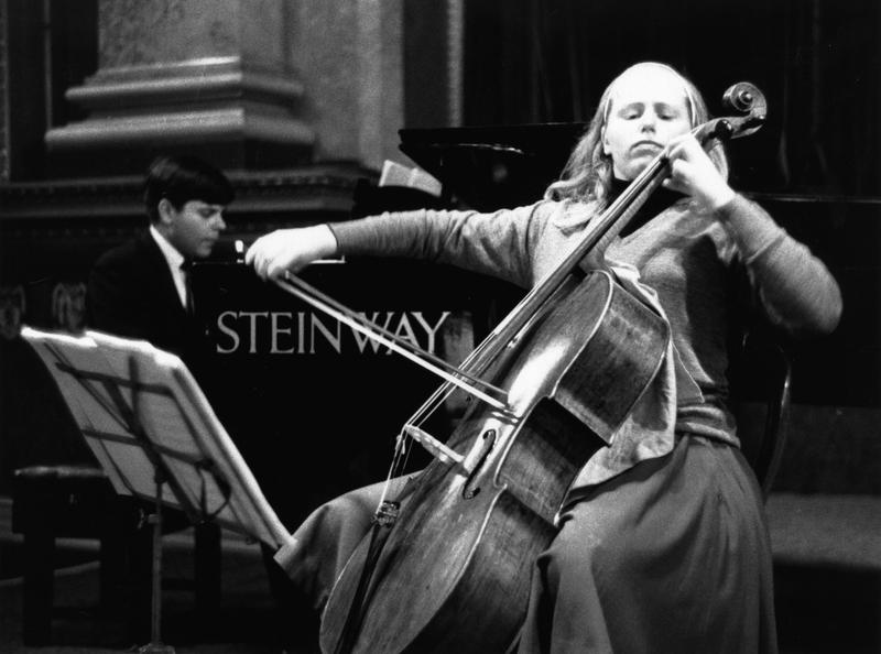 The English cellist Jacqueline Du Pre rehearses with accompanist Stephen Bishop Kovacevich at Goldsmith's Hall, London, October 15, 1964.