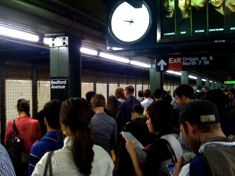 The Bedford Avenue L station in Williamsburg, Brooklyn 