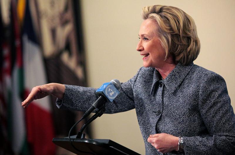  Former U.S. Secretary of State Hillary Clinton speaks to the media after keynoting a Women's Empowerment Event at the United Nations March 10, 2015 in New York City. 