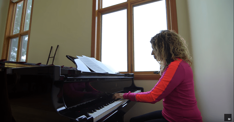 Joanne Pearce Martin starts each day at the piano.