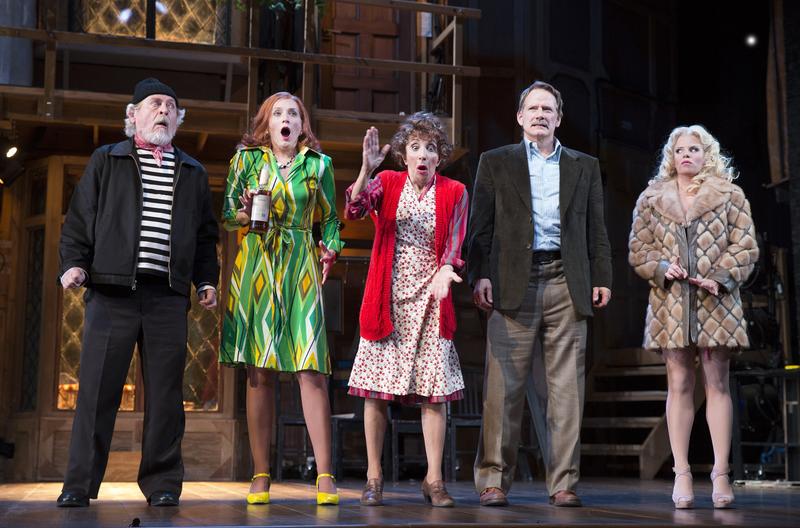 Daniel Davis, Kate Jennings Grant, Andrea Martin, Campbell Scott and Megan Hilty in the Roundabout Theatre Company's 'Noises Off.'