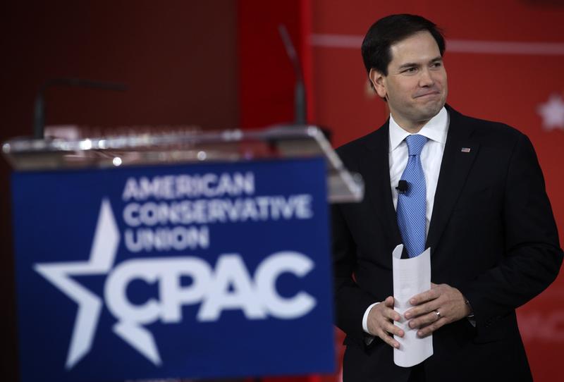 U.S. Sen. Marco Rubio (R-FL) arrives to address the 42nd annual Conservative Political Action Conference (CPAC) February 27, 2015 in National Harbor, Maryland. 