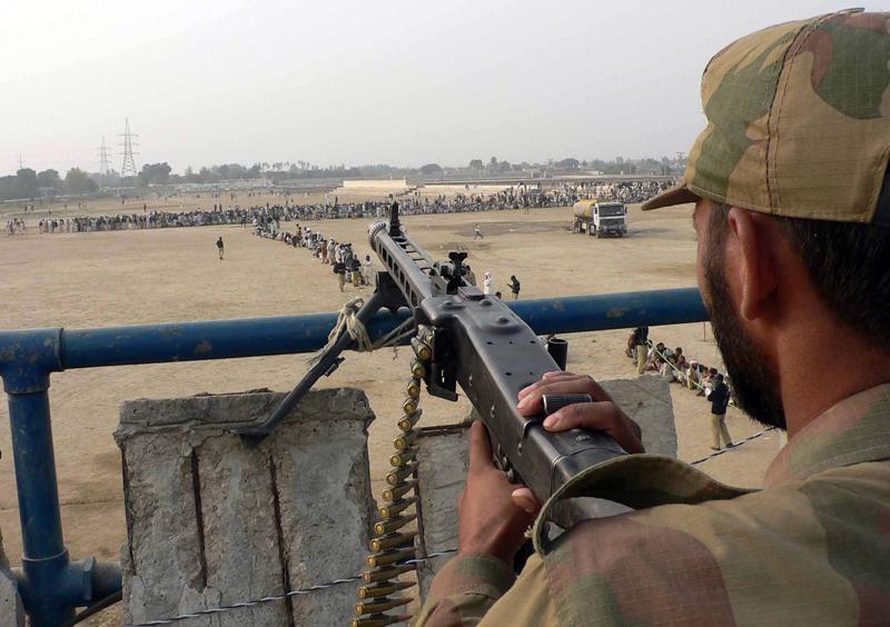 A Pakistani army soldier at his post in South Waziristan near the Afghan border.