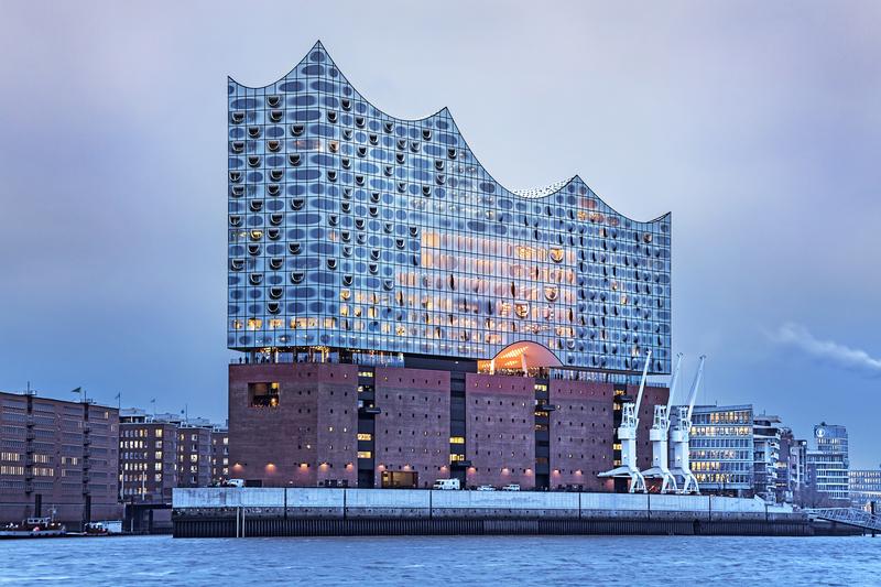 The Elbphilharmonie stands tall above the River Elbe
