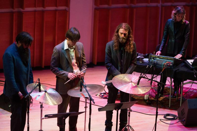 From left: Ryan Sawyer, Kid Millions, Greg Fox and William Basinsky at Merkin Concert Hall March 29, 2014