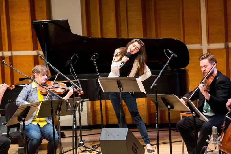 Julia Holter and Spektral Quartet at the Ecstatic Music Festival at Merkin Concert Hall February 25, 2015