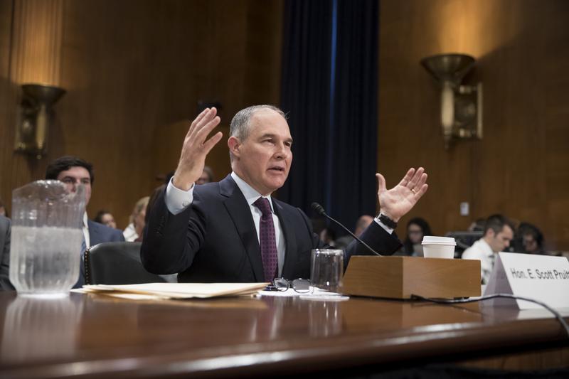 Environmental Protection Agency Administrator-designate, Oklahoma Attorney General Scott Pruitt, testifies on Capitol Hill in Washington.