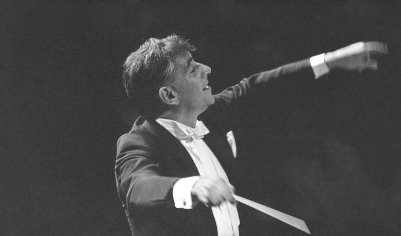 Leonard Bernstein leads the New York Philharmonic Orchestra in the inaugural concert in New York's new Philharmonic Hall, Sept. 24, 1962.