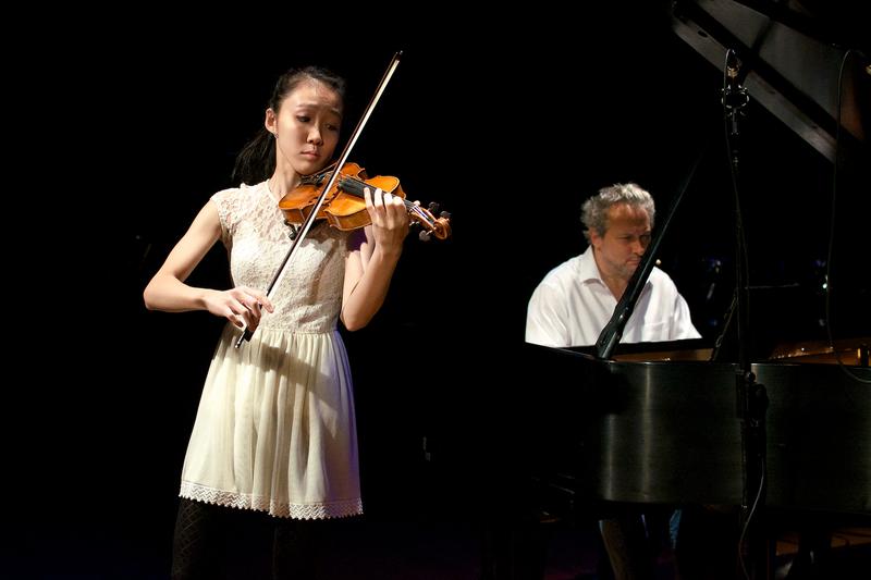 Violinist Alissa Mori with Christopher O'Riley.