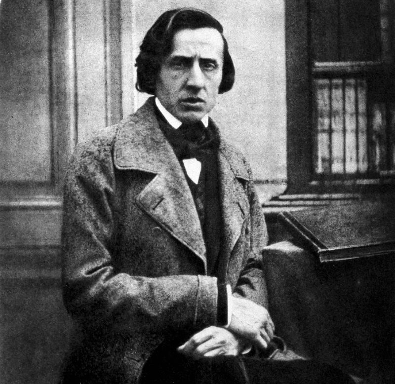 The only known photograph of Frédéric Chopin, taken in 1849.