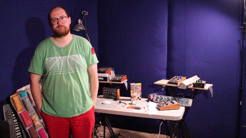 Dan Deacon in the soundproofed portion of his studio in Baltimore, Md.