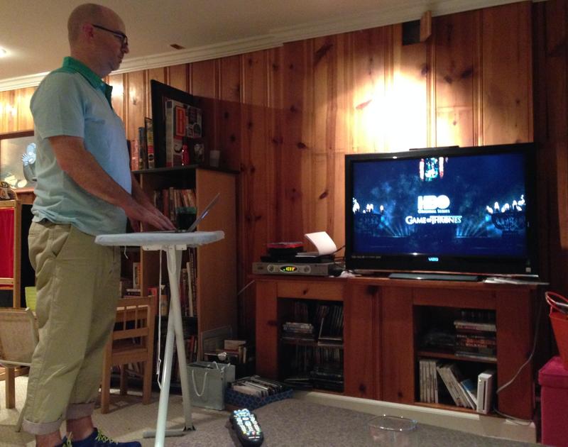 Dan Kois spent a month standing up. Here he is watching television on his feet.