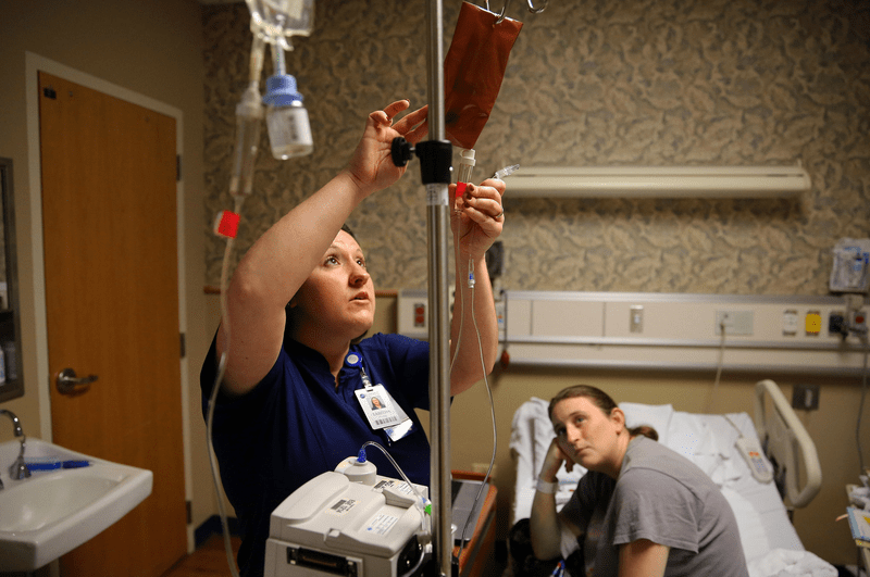 Tabitha Waugh, 30, a registered nurse at St. Mary’s Medical Center in Huntington, W.Va., is the main breadwinner in her family of four.