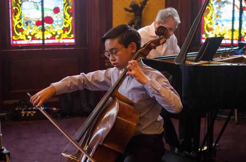 Cellist Dylan Wu, 11, from Manhasset, NY.