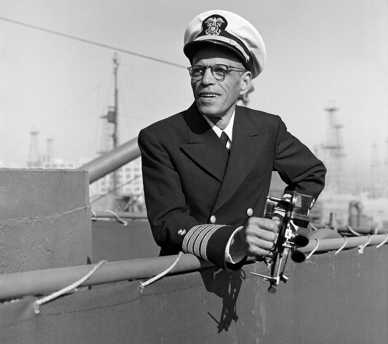 Captain Hugh Mulzac of the SS Booker T. Washington, the first black shipmaster in the U.S., photographed in Los Angeles in 1944.