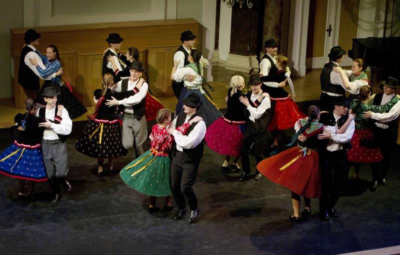Hungarian folk dancing in Budapest. 