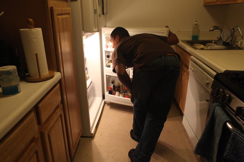 Andres Arango, 19-year-old college student, lives at home with his mom. He shares a room with his sister who is a nurse.