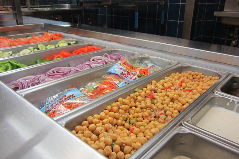 A salad bar at the Spruce Street School in Lower Manhattan